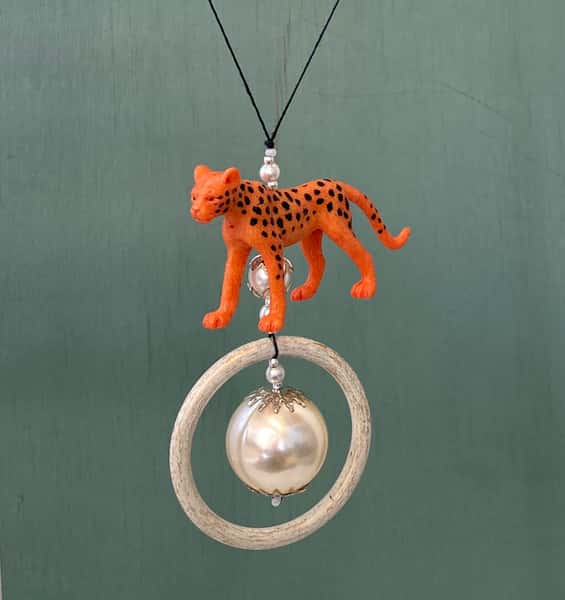 Pynt / julgransdekoration – kattdjur: leopard / lejon