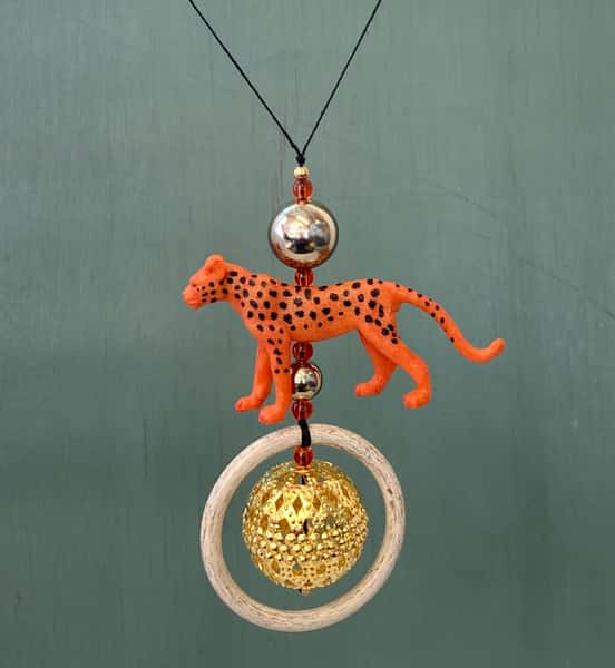 Pynt / julgransdekoration – kattdjur: leopard / lejon