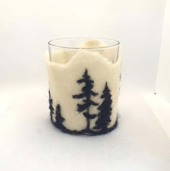Ljuslykta i glas och ull - Skog