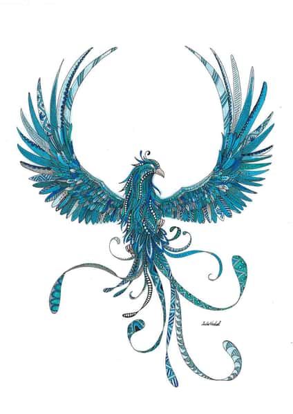 Poster Blå Fenix
