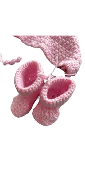 Virkat Babyset – Mössa & Tossor