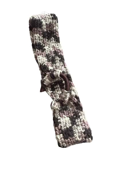 Virkat hårband med hjärtan