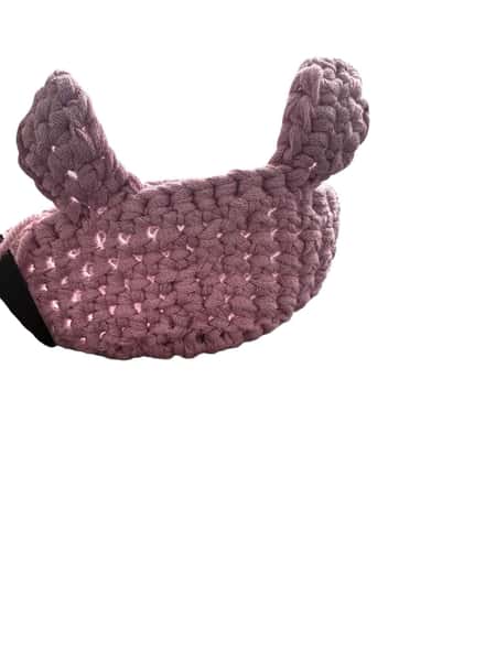 Handvirkad Korg med Kaninöron – Ljus rosa