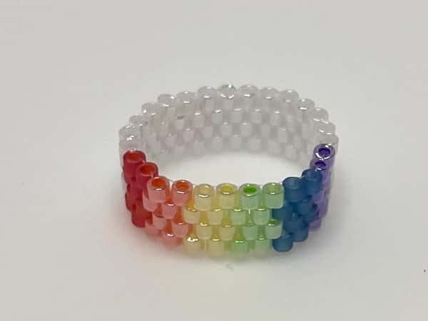 Pride flag bead ring