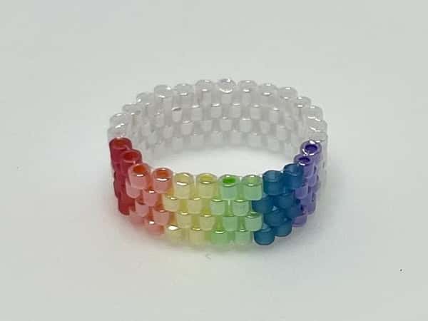 Pride flag bead ring