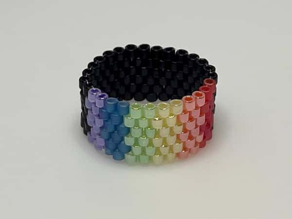 Pride ring LGBTQIA+ Beaded Handmade Ring, Ring Seed Bead, Peyote Seed Bead Ring, Woven Beaded Rings, Beaded Miyuki Ring