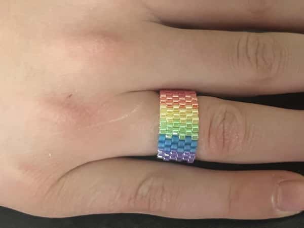Pride ring LGBTQIA+ Beaded Handmade Ring, Ring Seed Bead, Peyote Seed Bead Ring, Woven Beaded Rings, Beaded Miyuki Ring