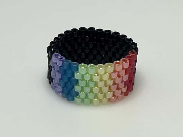 Pride ring LGBTQIA+ Beaded Handmade Ring, Ring Seed Bead, Peyote Seed Bead Ring, Woven Beaded Rings, Beaded Miyuki Ring