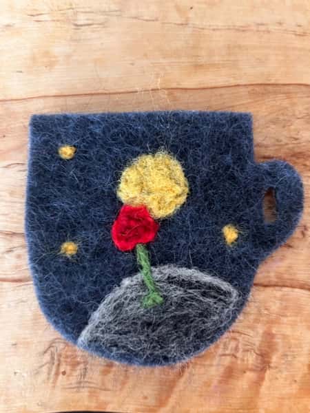 Little Prince Felted Art | Cup coaster, Heartwarming Gift & Creative Kid’s Decoration