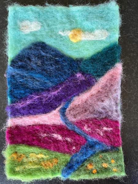 Landscape Felted Art | Unique Wall Decor, Heartwarming Gift & Creative Kid’s Decoration, Felt Tapestry for Nursery