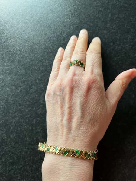 Beaded Earrings in Red & Gold, Elegant Handmade Jewelry, Unique Gift for Mom or Friends,