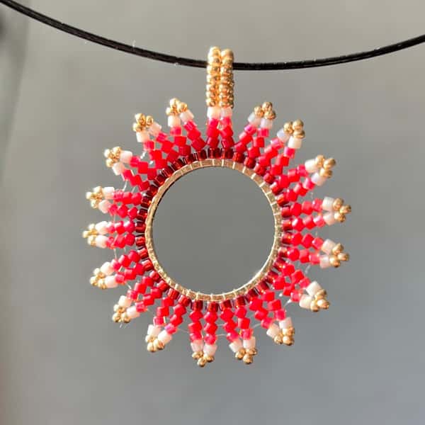 Beautiful beaded pendant, gift for mom, gift for her, boho style pendant