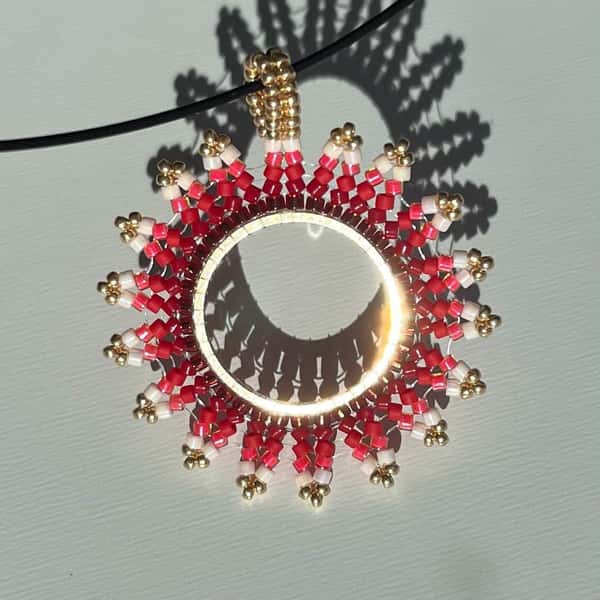 Beautiful beaded pendant, gift for mom, gift for her, boho style pendant