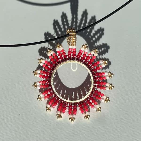 Beautiful beaded pendant, gift for mom, gift for her, boho style pendant