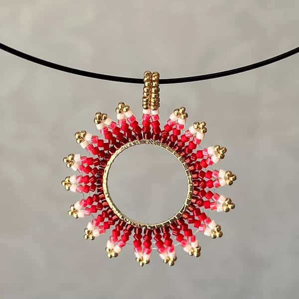 Beautiful beaded pendant, gift for mom, gift for her, boho style pendant