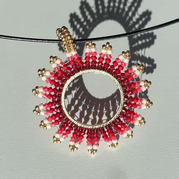 Beautiful beaded pendant, gift for mom, gift for her, boho style pendant