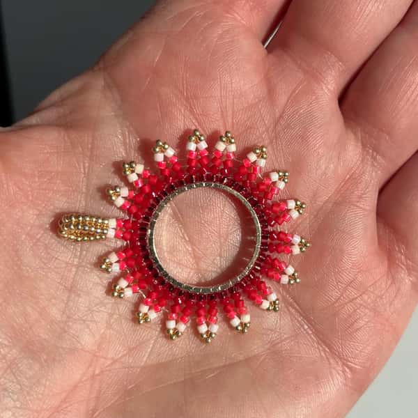 Beautiful beaded pendant, gift for mom, gift for her, boho style pendant