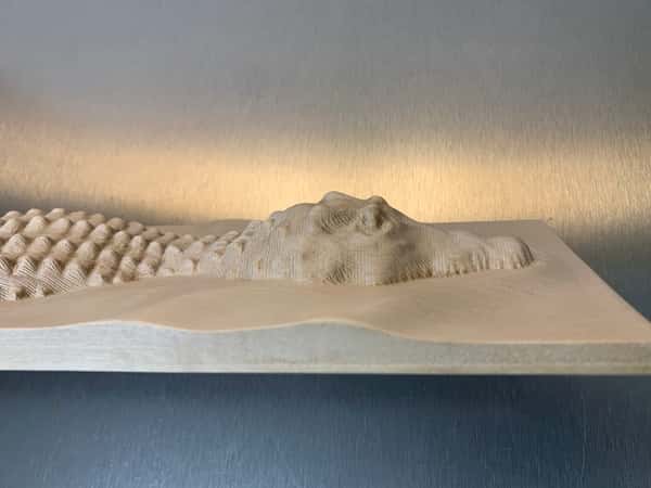 Cnc 3D utskuren krokodil i Björk