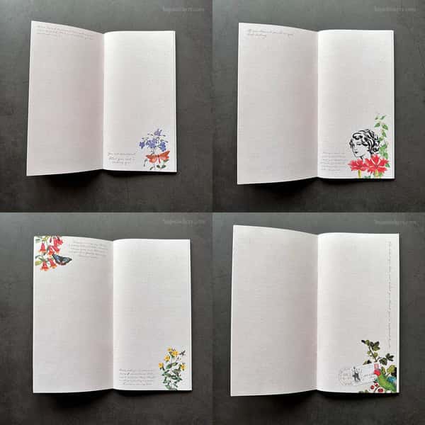 Skrivhäfte och stickers – Flora vintage Traveler's notebook regular