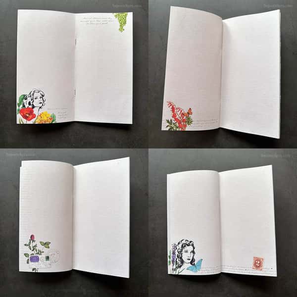 Skrivhäfte och stickers – Flora vintage Traveler's notebook regular