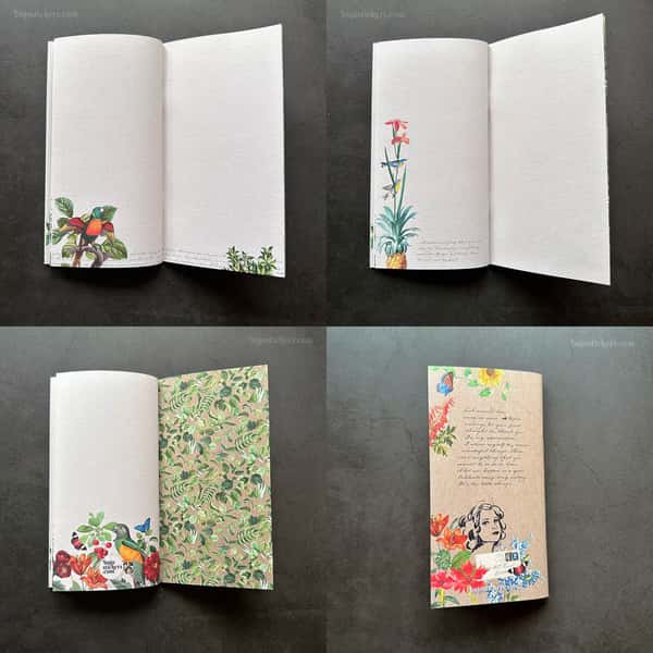Skrivhäfte och stickers – Flora vintage Traveler's notebook regular