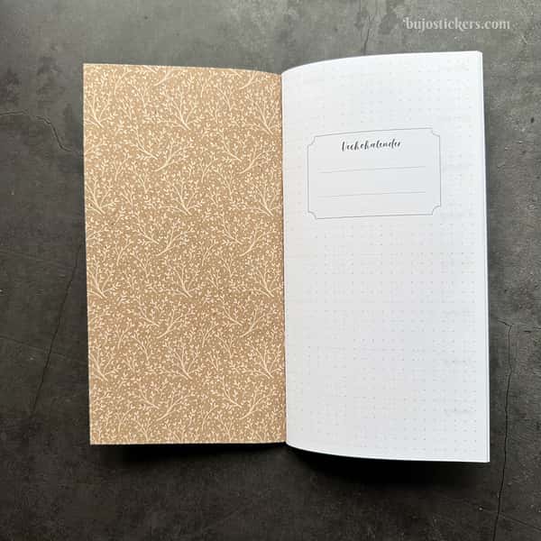 Odaterad veckokalender. Häftad Traveler's notebooks insert Regular/standard