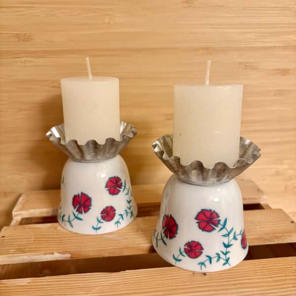 Ljusstake - blomranka