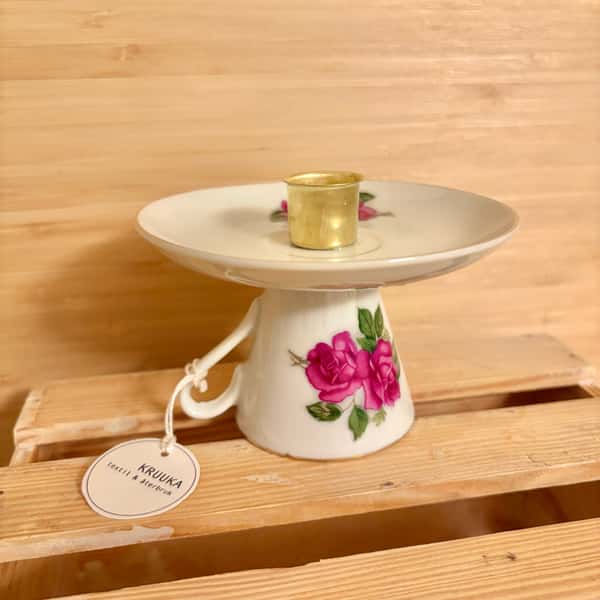 Ljusstake - Rosa rosor