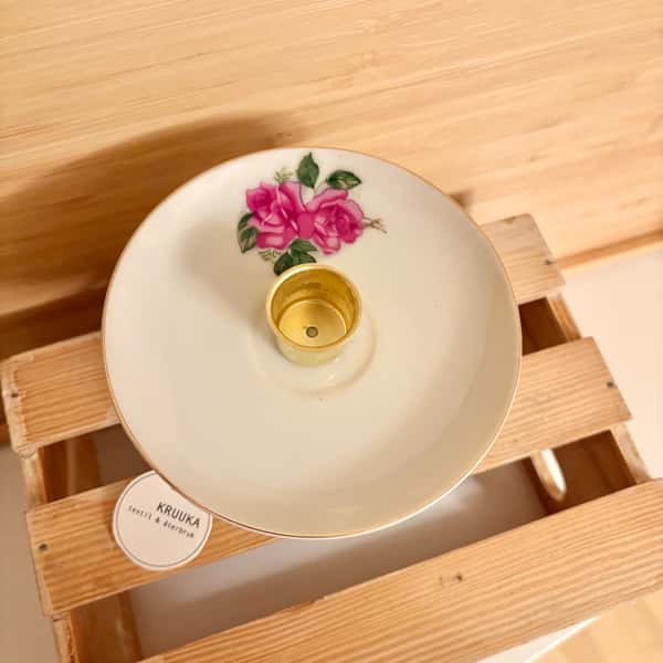 Ljusstake - Rosa rosor