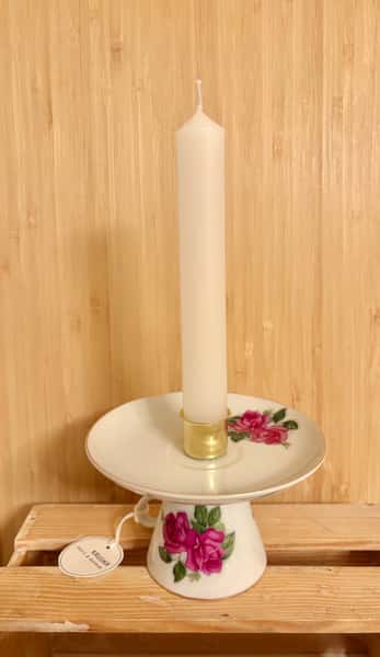 Ljusstake - Rosa rosor