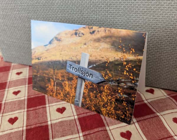 Vykort - Skylt mot Trollsjön