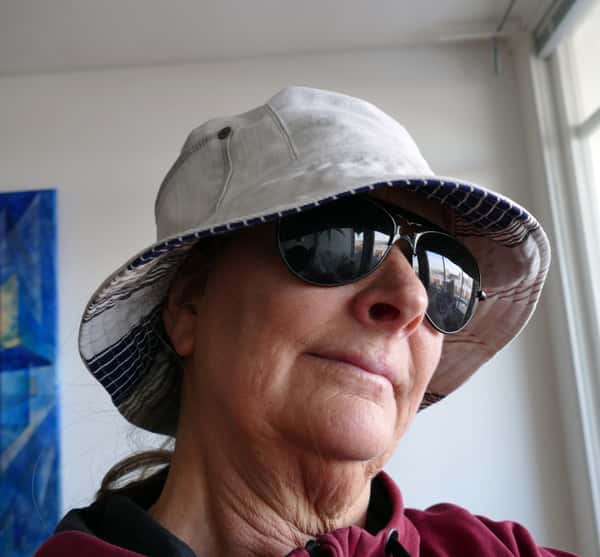 Bucket hatt, fiskehatt, grå tyghatt av återbrukade tyger