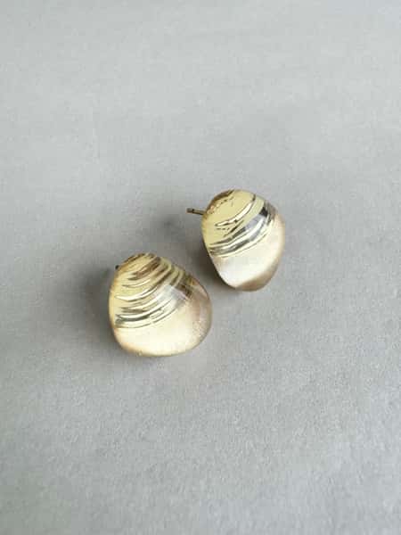 Light gold stud earrings with hypoallergenic steel posts