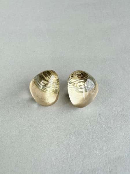 Light gold stud earrings with hypoallergenic steel posts
