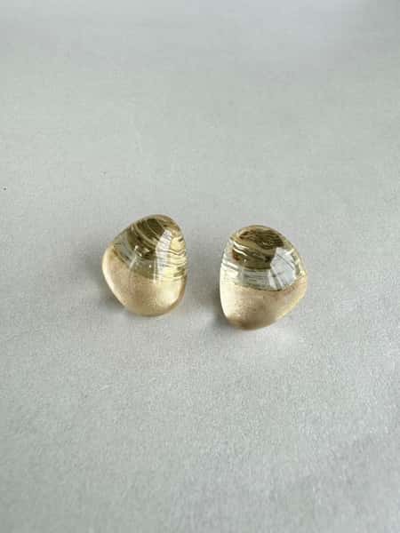 Light gold stud earrings with hypoallergenic steel posts