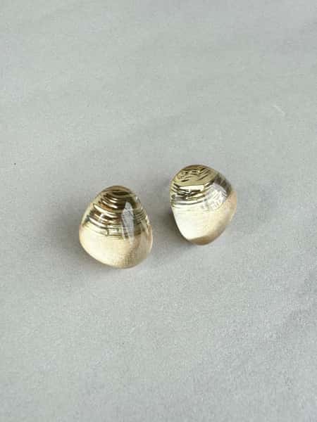 Light gold stud earrings with hypoallergenic steel posts