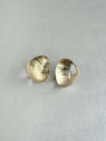 Light gold stud earrings with hypoallergenic steel posts