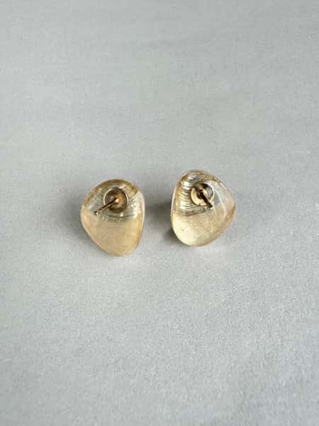 Light gold stud earrings with hypoallergenic steel posts