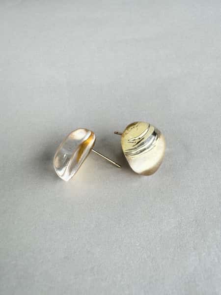 Light gold stud earrings with hypoallergenic steel posts