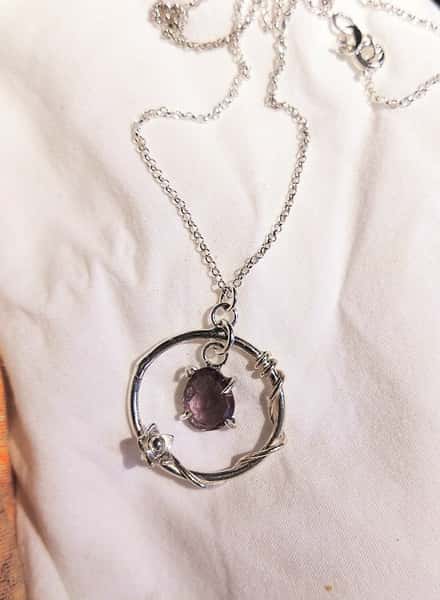 sterling silver halsband med spinell