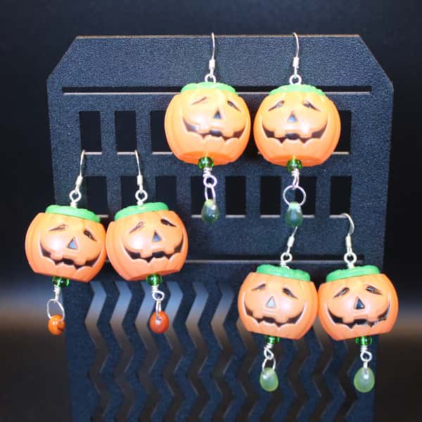 Örhängen av återbruk – Pumpkin Jack / Halloweenpumpa