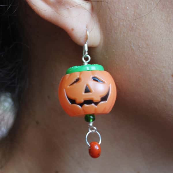 Örhängen av återbruk – Pumpkin Jack / Halloweenpumpa