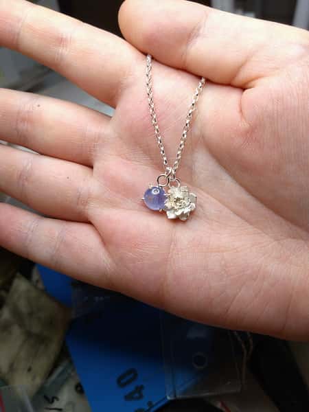sterling silver halsband med safir