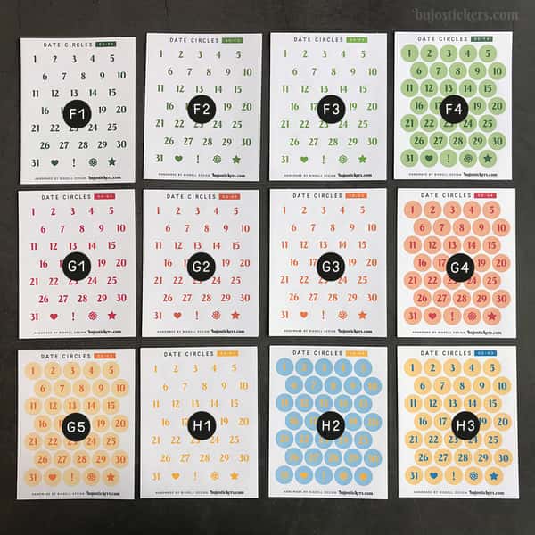 Stickers – Datum 1-31