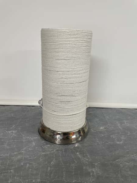Vas cylinder makramé vit
