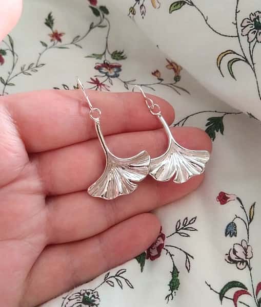 ginkgolöv i sterling silver