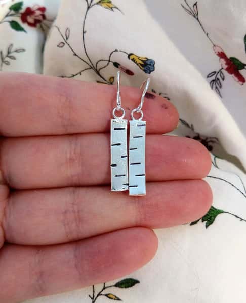 björkörhängen i sterling silver
