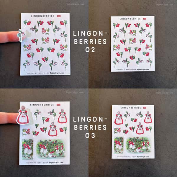 Stickers – Lingon och blåbär (små)