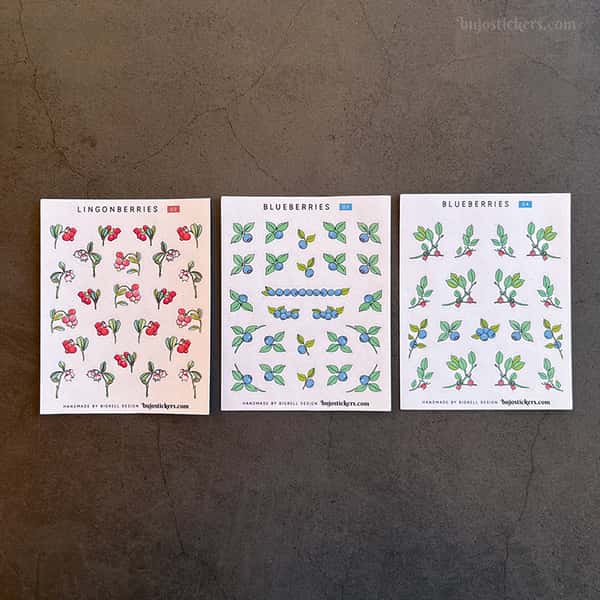 Stickers – Lingon och blåbär (små)