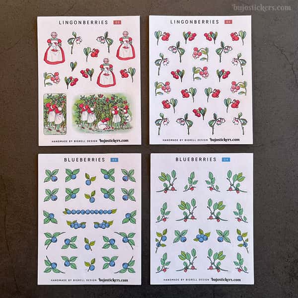 Stickers – Lingon och blåbär (små)